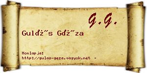 Gulás Géza névjegykártya