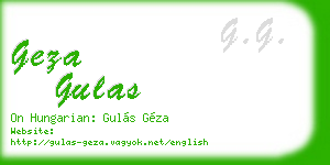 geza gulas business card