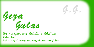 geza gulas business card